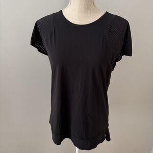 Sweaty Betty Black Perforated Seamless Workout Running Tshirt Size Small‎